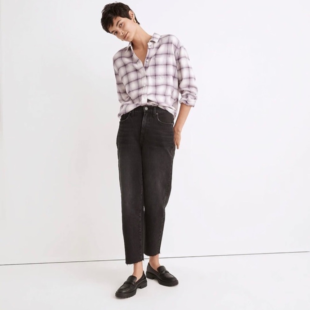 Madewell Petite Balloon Jeans in Biscayne Wash: Raw-Hem Edition